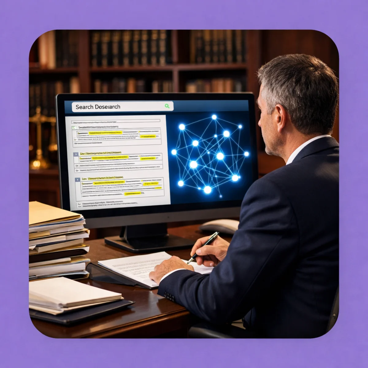 AI-powered semantic search finding relevant legal documents