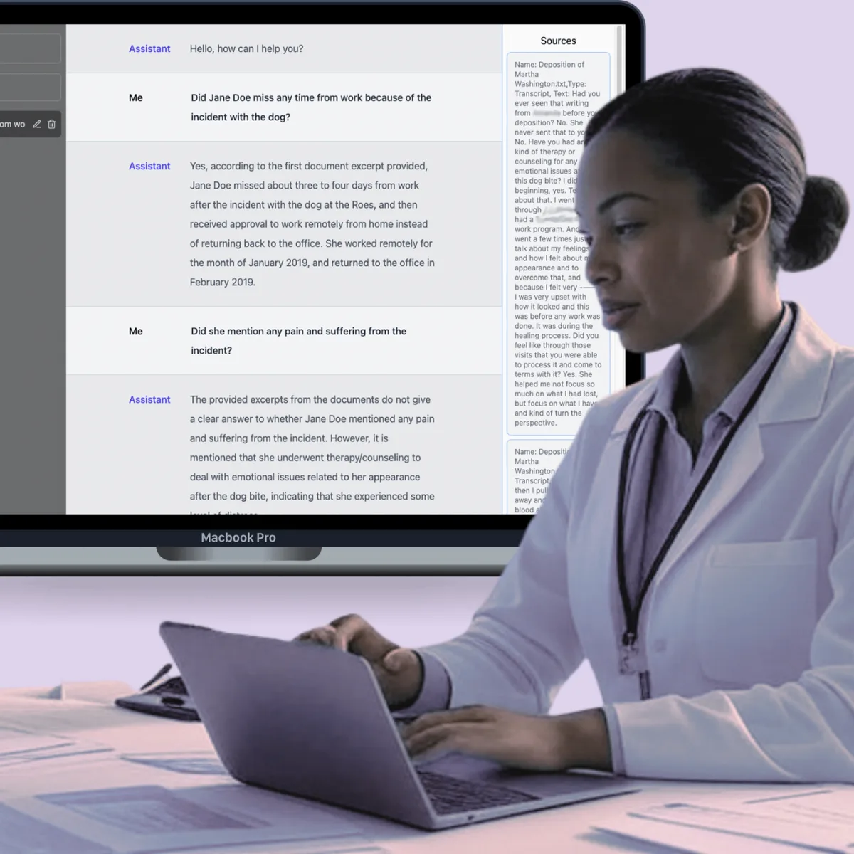 Futuristic interface with a layered medical timeline (surgery, diagnosis, prescriptions, lab results