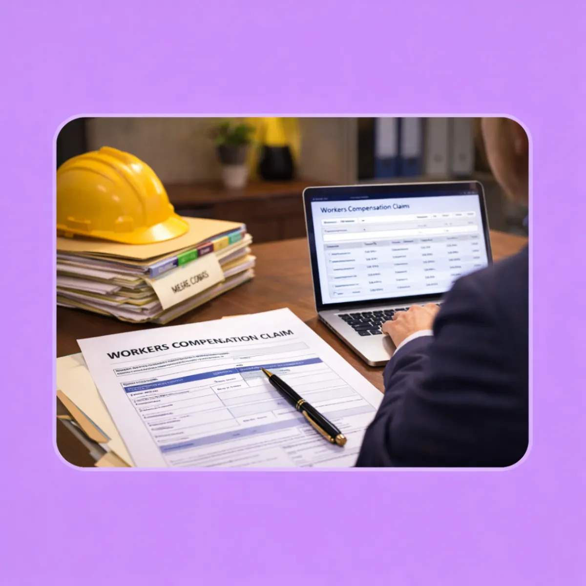 Medical records being reviewed for a workers compensation claim