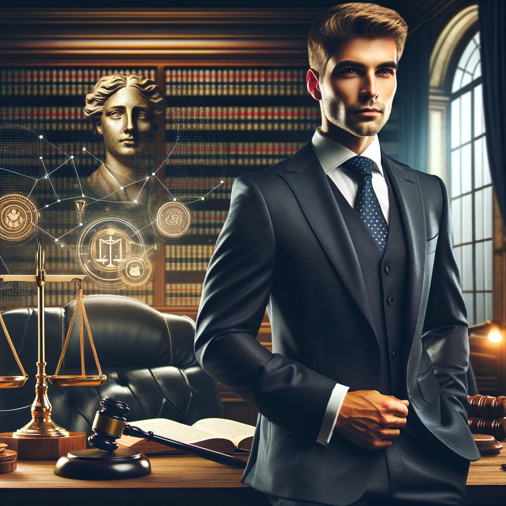 Image of an attorney brimming with confidence after reading his winning deposition summaries